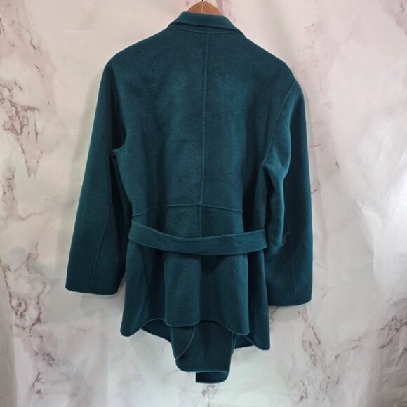 J Jill Jacket Womens 1X Dark Forest Green Open Front Wool Angora Waterfall Tie - Picture 5 of 12
